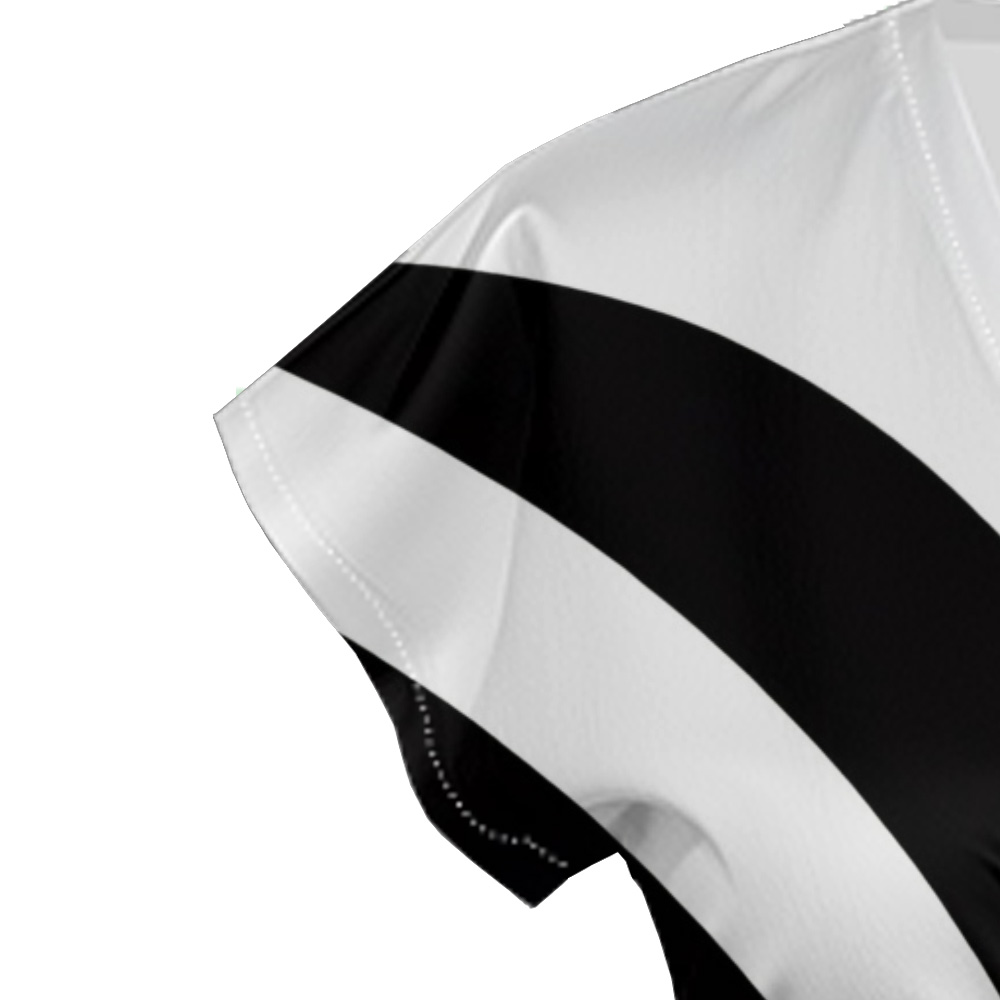 Black White Radial Cap Sleeve V-Neck Midi Dress BDG852