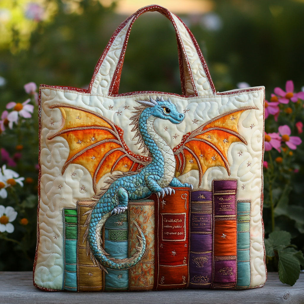 Emerald Book Guardian Quilted Tote Bag