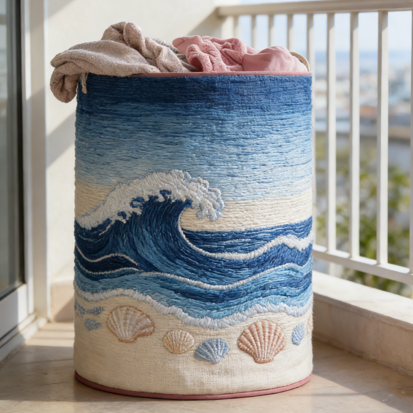 Dreamy Cavalier Day Quilted Laundry Basket