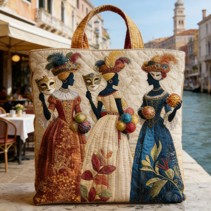 Carnival Masquerade Lady Quilted Tote Bag VZWE3967