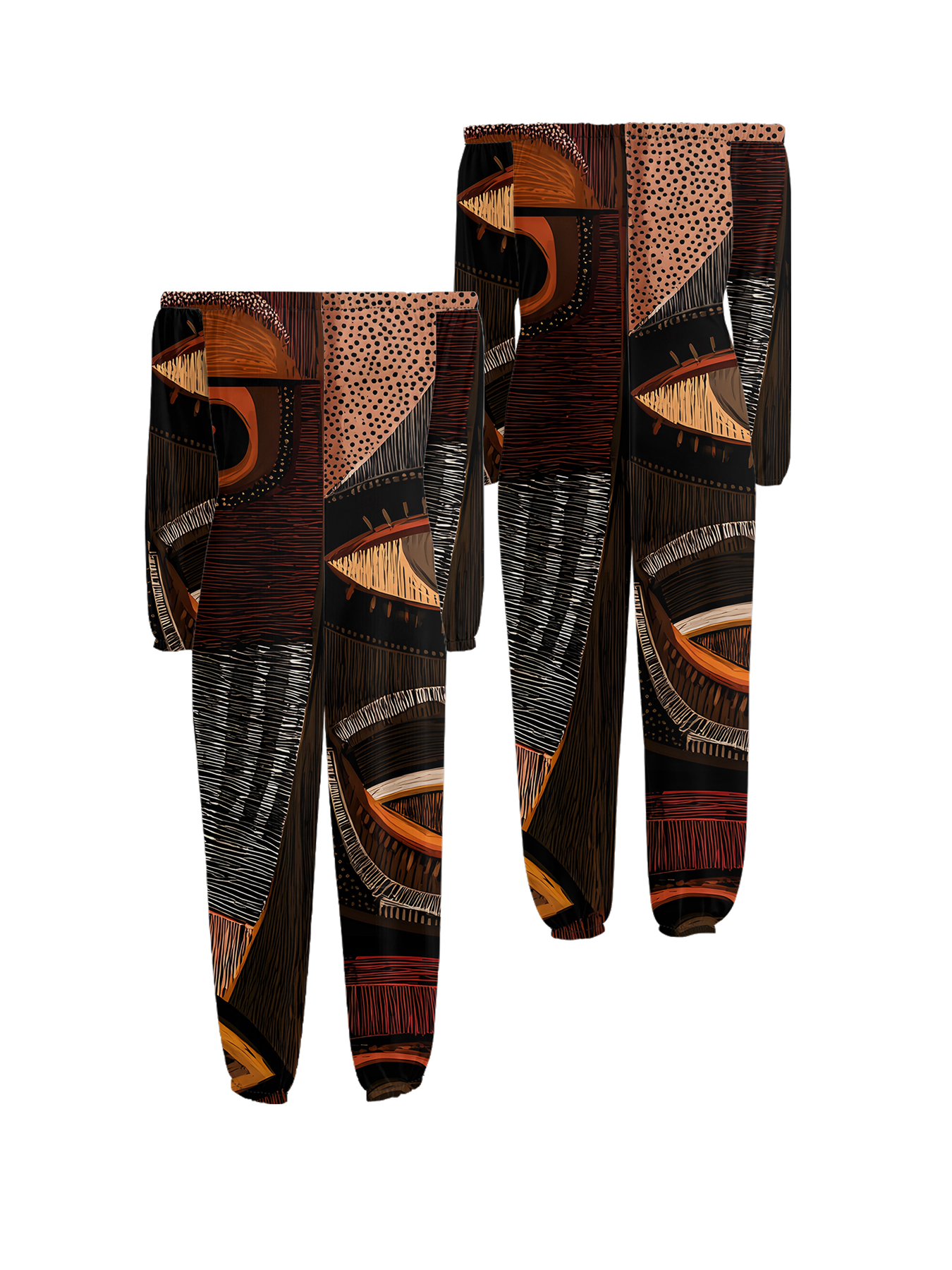 African Eye Art Off-Shoulder Jumpsuit