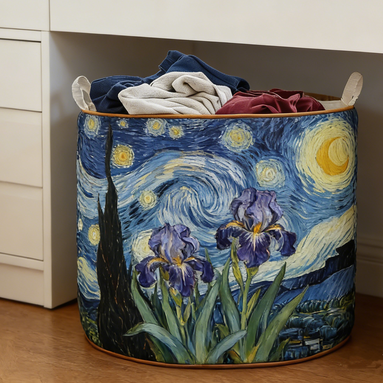 Dreamy Cavalier Day Quilted Laundry Basket
