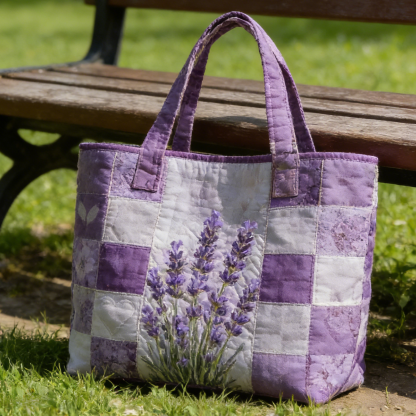 Lavender Quilted Tote Bag BQMC3642