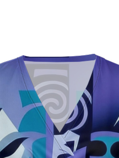 Abstract African Art Cap Sleeve V-Neck Midi Dress IYT99018