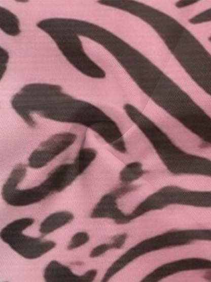 Pink Gradient Zebra-Leopard Sleeveless Halter Jumpsuit