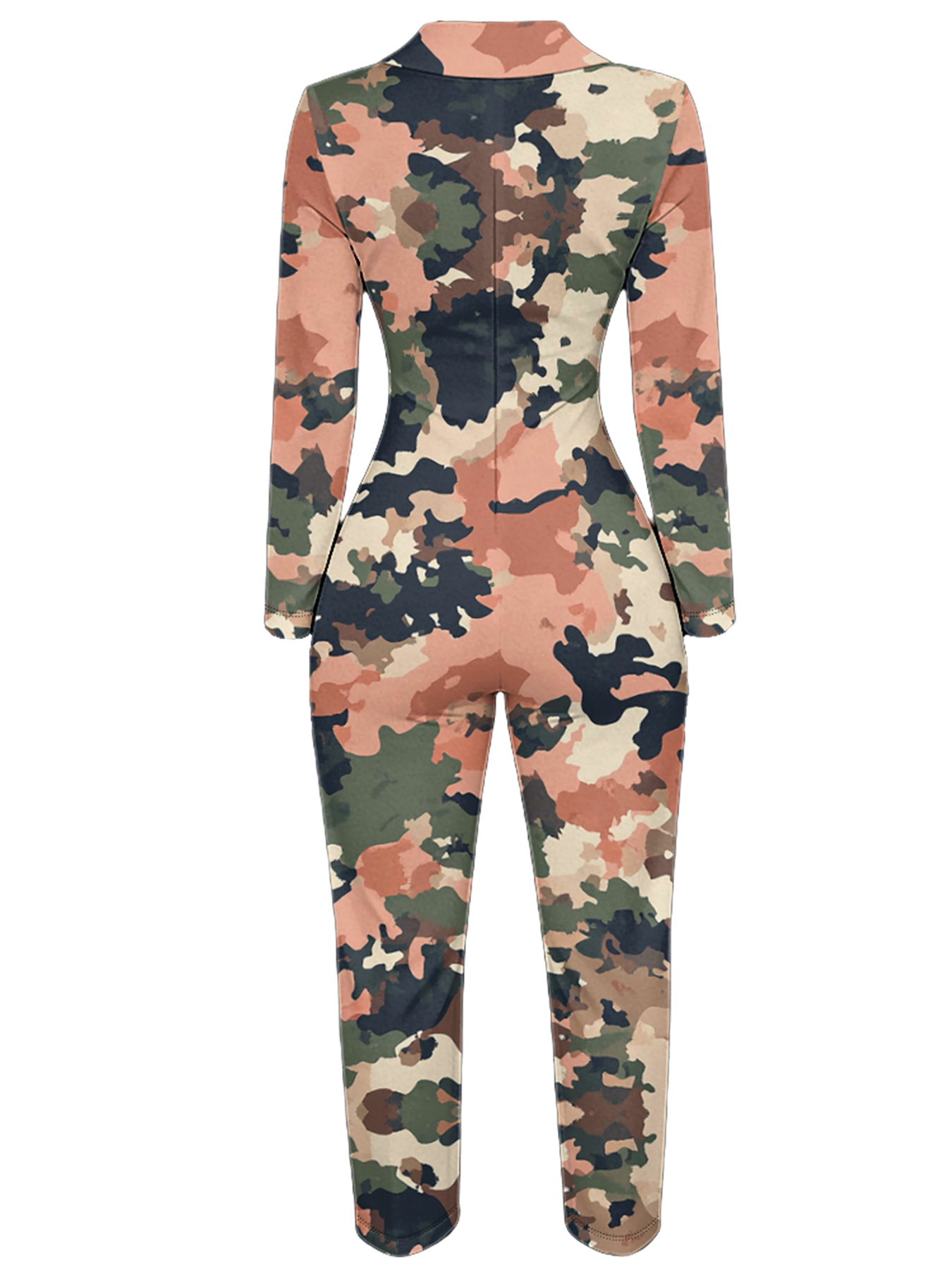 Desert Camouflage Long Sleeve Zip-Up Jumpsuit