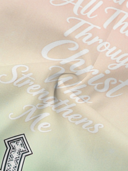 Ombre Pink-Green Lavender Cross Easter Flare Sleeve Bodycon Midi Dress