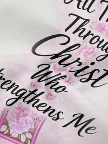 Floral Cross Scripture Easter Flare Sleeve Bodycon Midi Dress JHU758