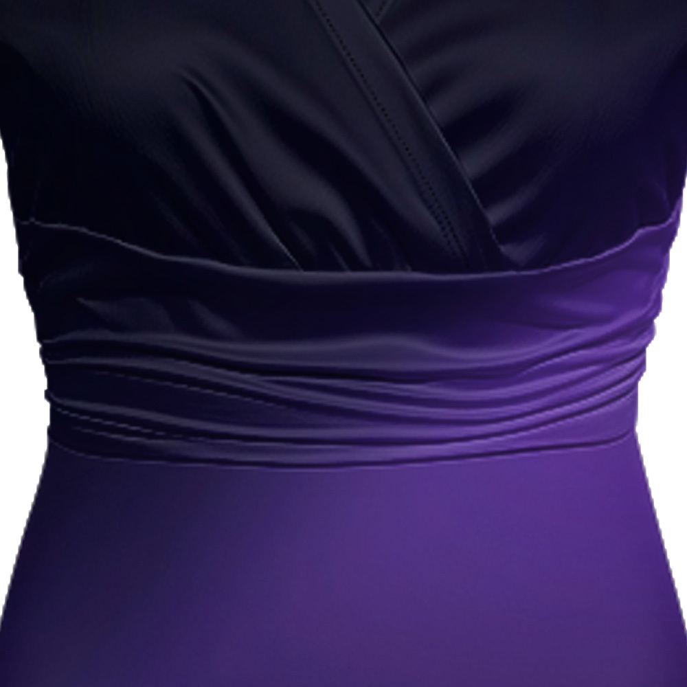 Navy to Purple Ombre Cap Sleeve V-Neck Midi Dress CDF840