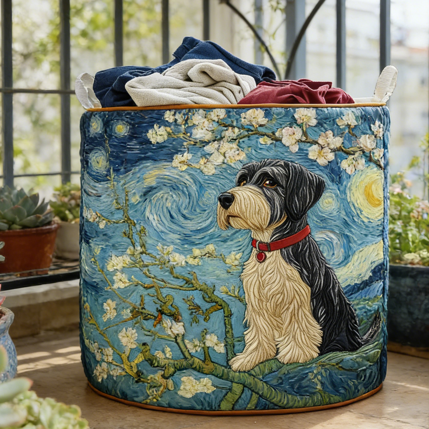Dreamy Cavalier Day Quilted Laundry Basket