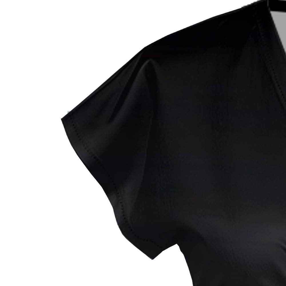 Black to Pink Ombre Cap Sleeve V-Neck Midi Dress BEH741