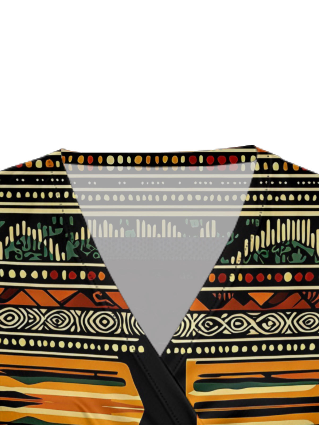 African Savannah Cap Sleeve V-Neck Midi Dress Y365