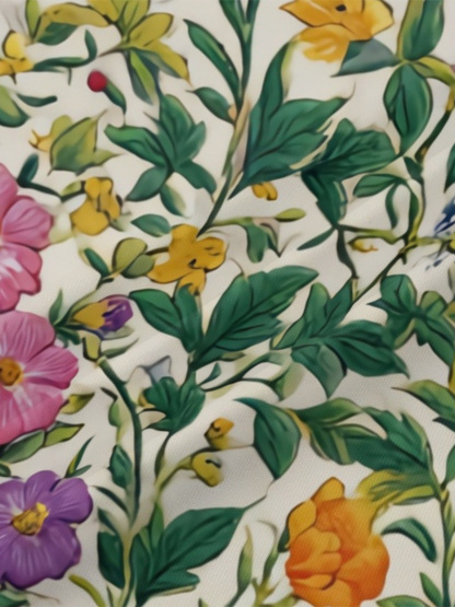 Vintage Botanical Floral V-Neck Bodycon Midi Dress XFK5127