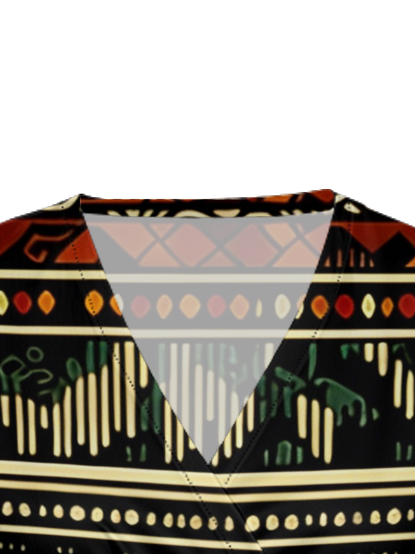 African Savannah Sunset Cap Sleeve V-Neck Midi Dress IJG7685