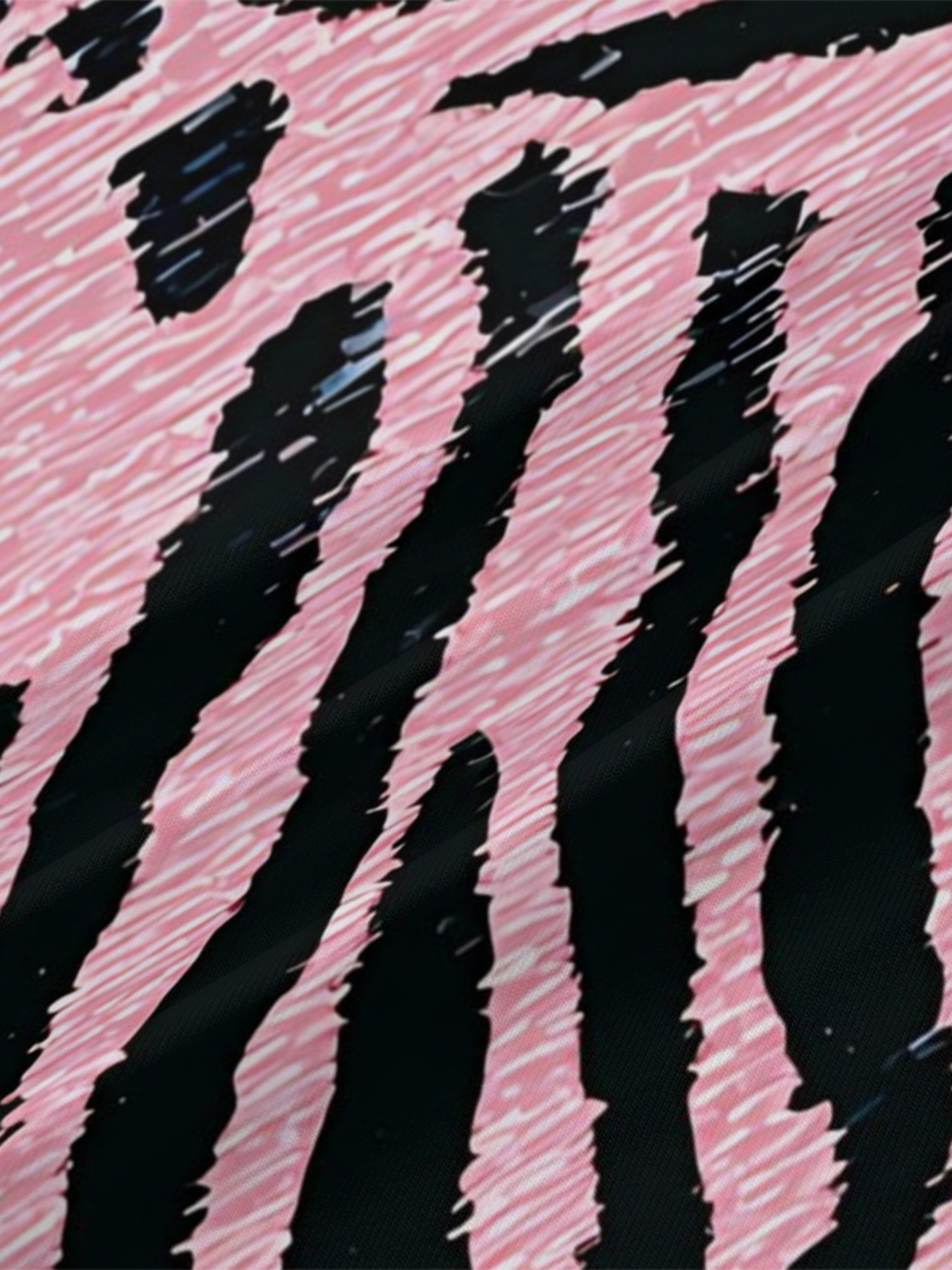 Pink Zebra Leopard V-Neck Bodycon Midi Dress VUT753