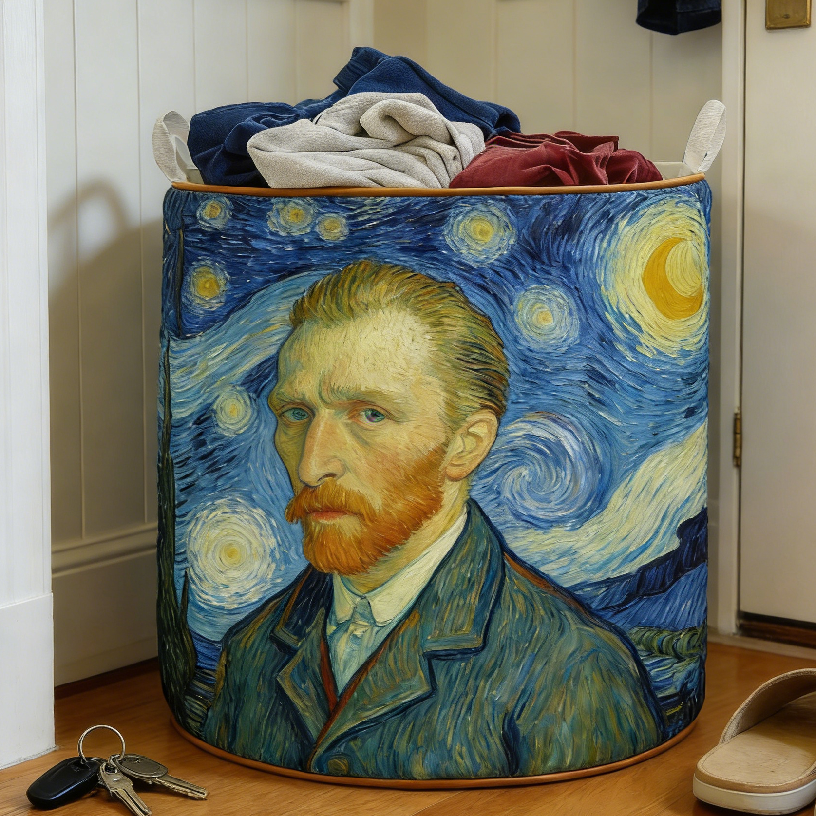 Dreamy Cavalier Day Quilted Laundry Basket