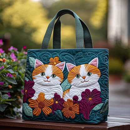 Orange Pair Quilted Tote Bag  Animal print