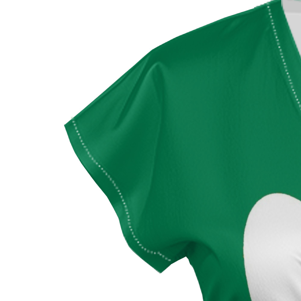 Green White Floral Cap Sleeve V-Neck Midi Dress ADG753