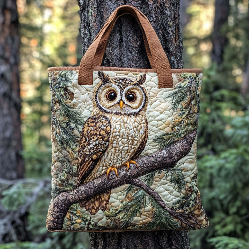 Autumn Owl  Quilted Tote Bag  Animal print