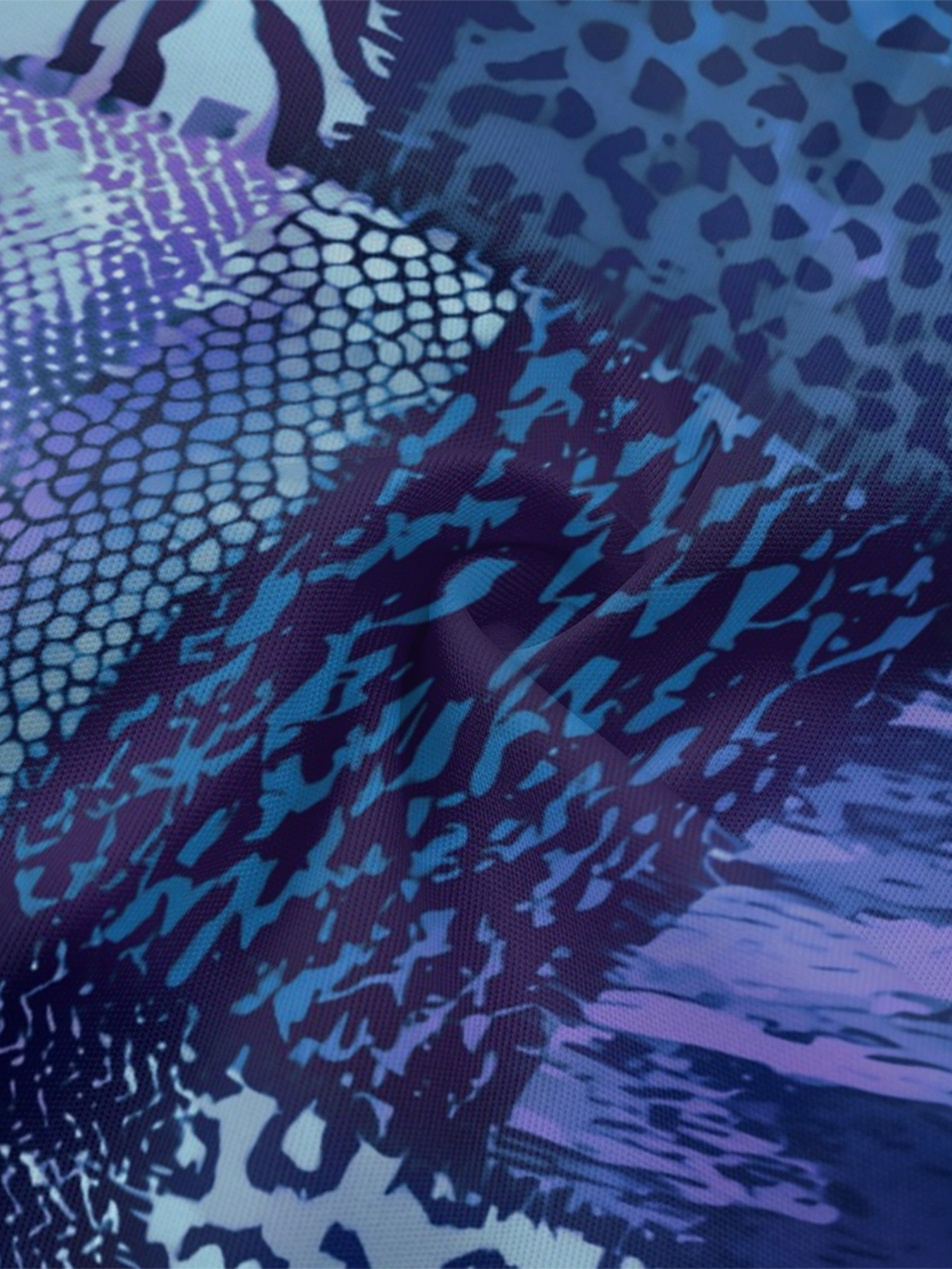 Blue Mixed Animal Print Bell Flare Sleeve Bodycon Midi Dress