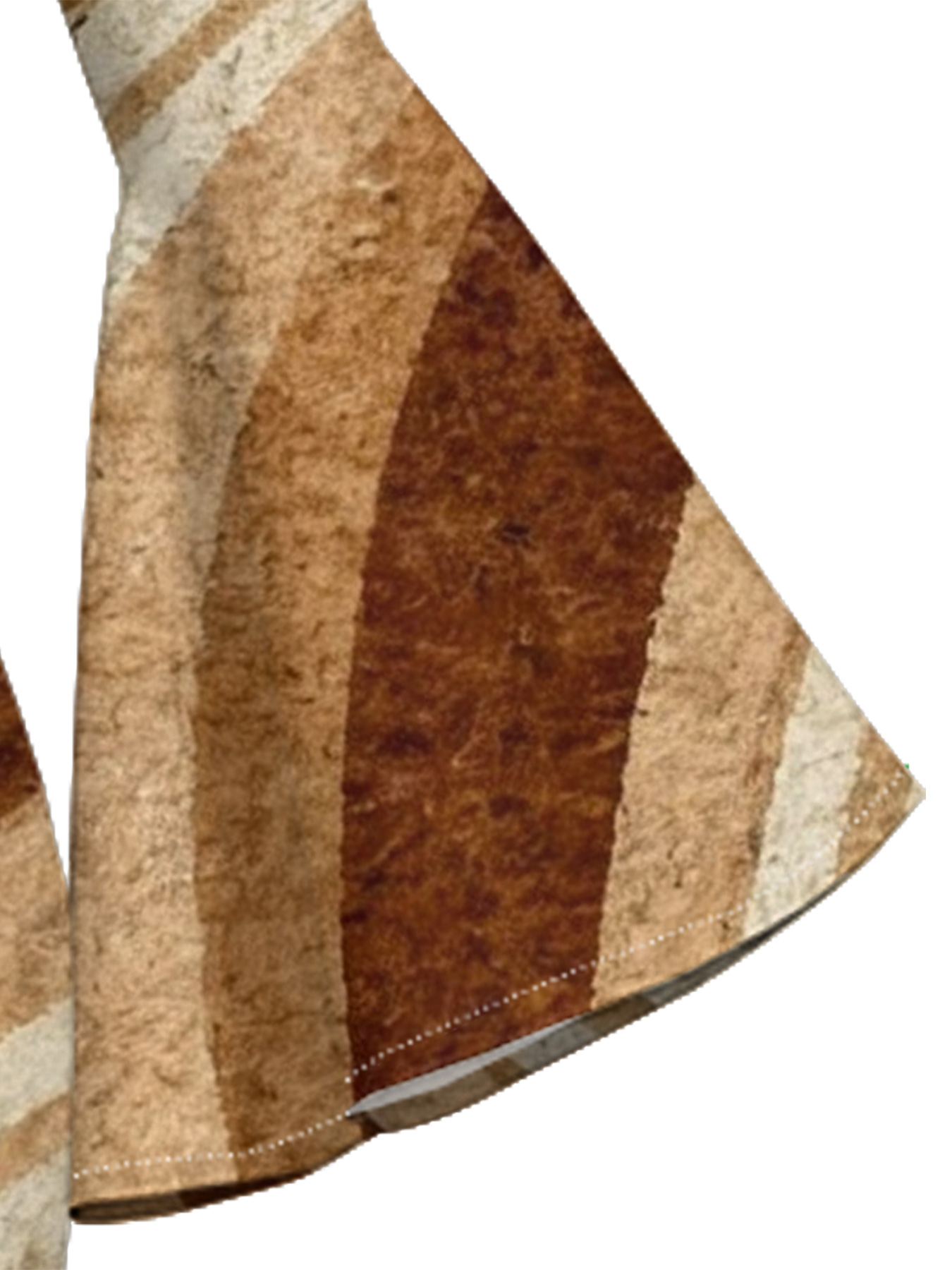 Tan Floral Stripe Flare Sleeve Bodycon Midi Dress NML963