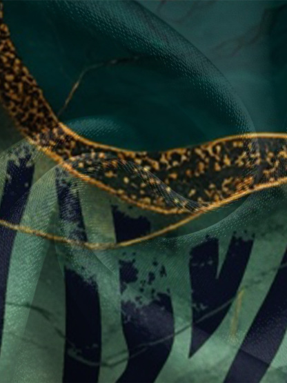 Emerald Green Marble Long Sleeve Zip-Up Jumpsuit UVW721