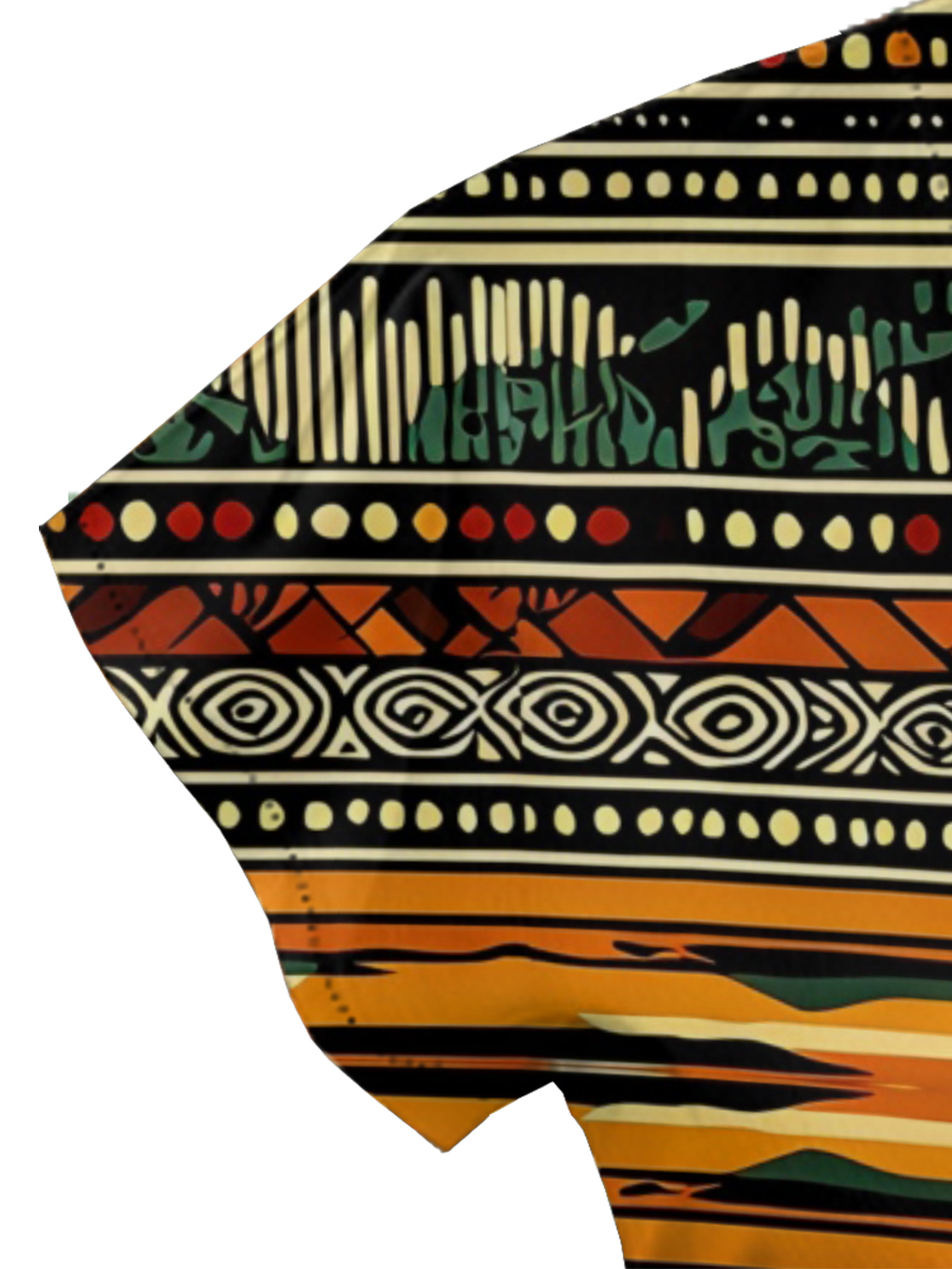 African Savannah Cap Sleeve V-Neck Midi Dress Y365