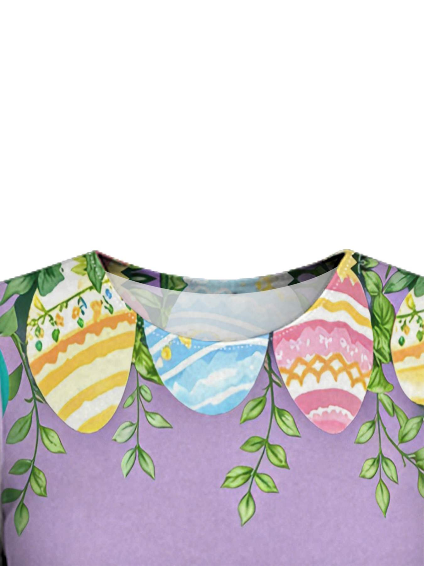 Ombre Purple-Yellow Cross Easter Flare Sleeve Bodycon Midi Dress