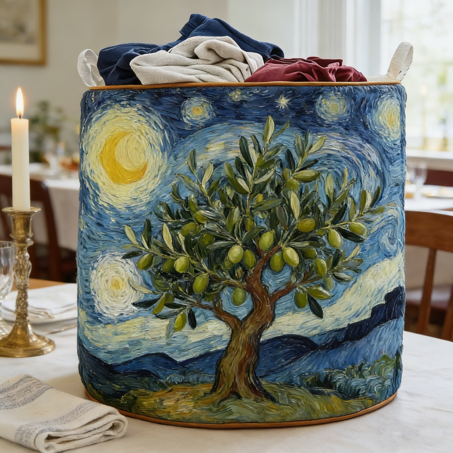 Dreamy Cavalier Day Quilted Laundry Basket