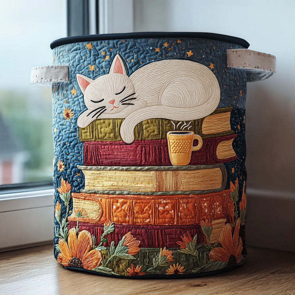 Cat Quilted Laundry Basket 