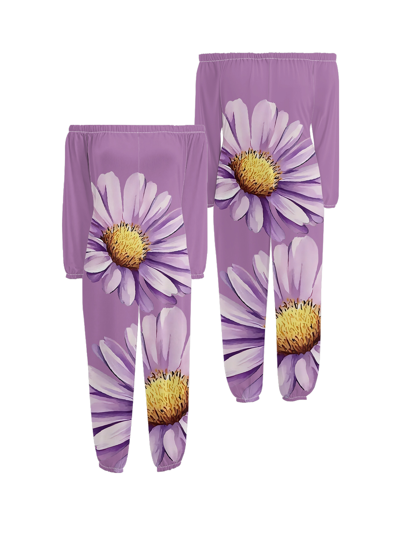 Lavender Daisy Off-Shoulder Jumpsuit