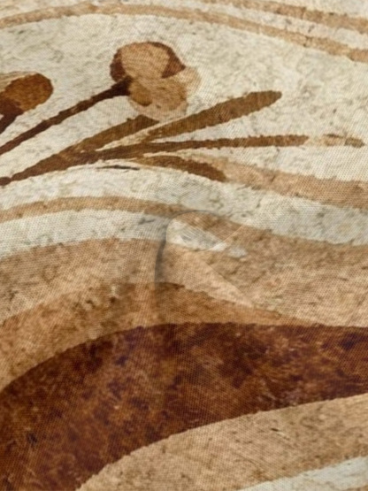 Tan Floral Stripe Flare Sleeve Bodycon Midi Dress NML963