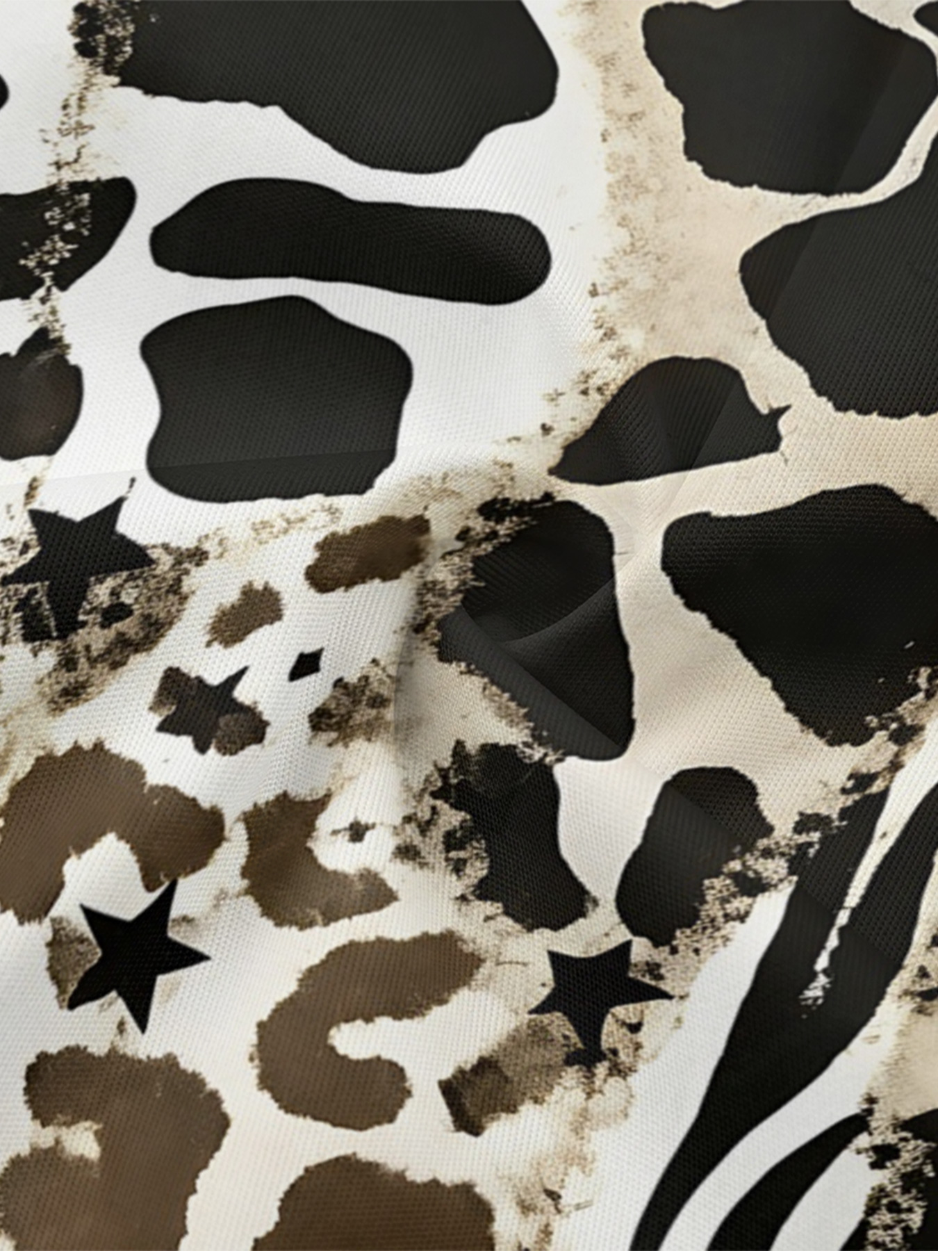 Neutral Mixed Animal Print Bell Flare Sleeve Bodycon Midi Dress