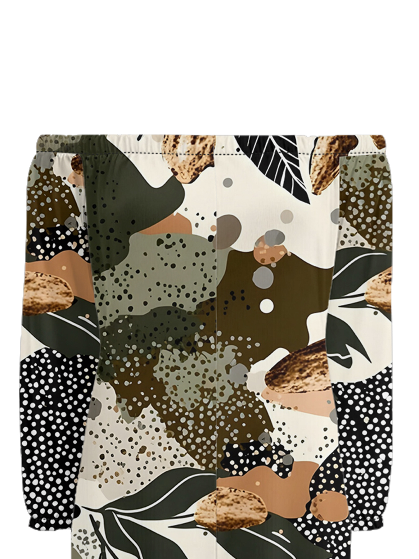 Earthy Botanical Off-Shoulder Jumpsuit