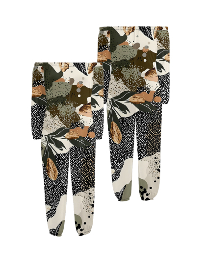 Earthy Botanical Off-Shoulder Jumpsuit