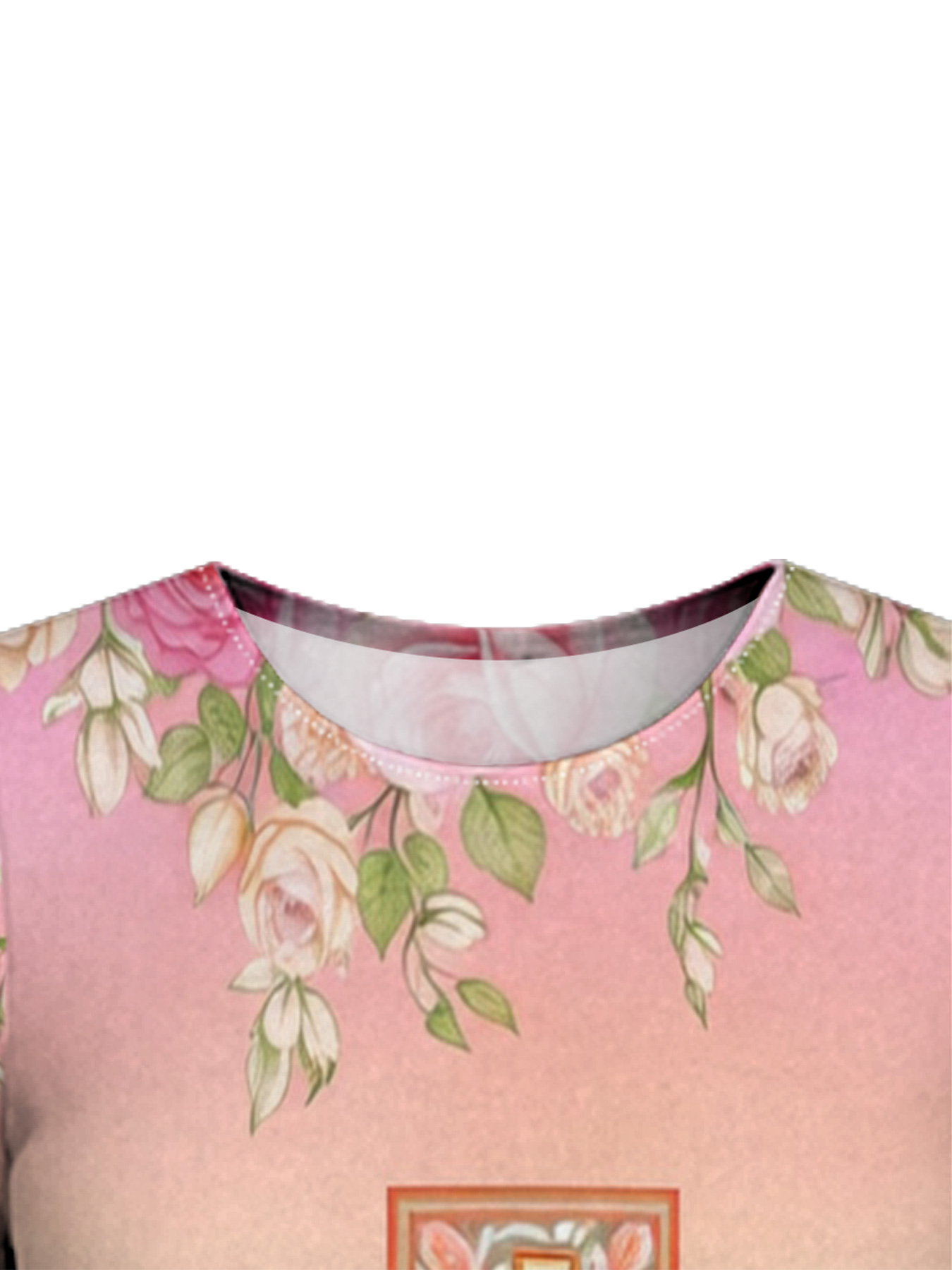 Pink Floral Cross Scripture Easter Flare Sleeve Bodycon Midi Dress JIHB2863