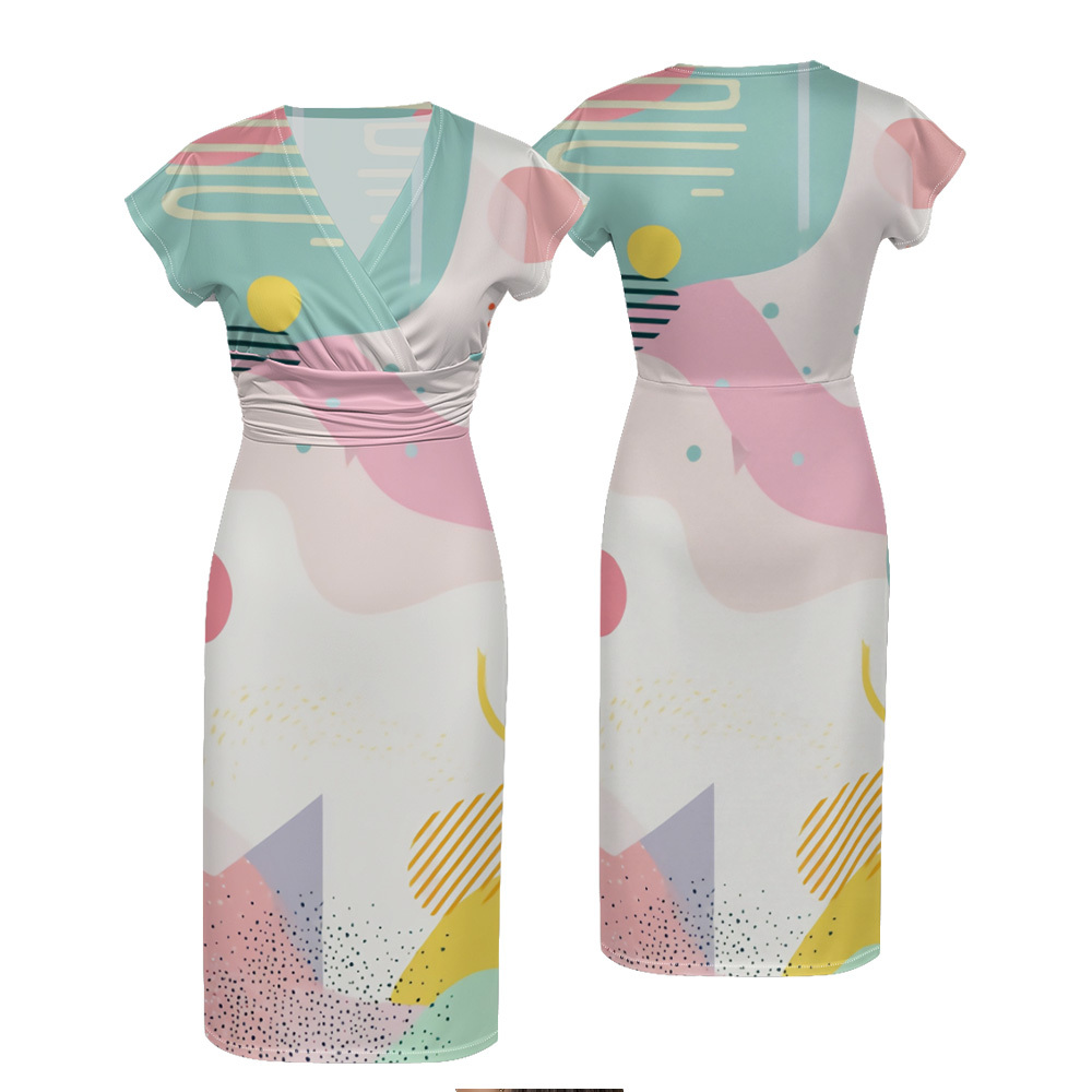 [Copy]Dusty Pink Cap Sleeve V-Neck Midi Dress