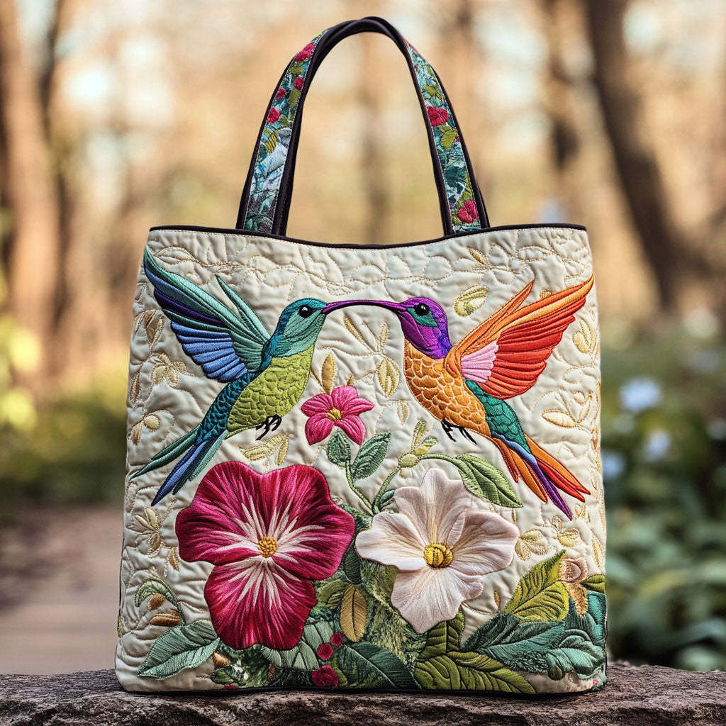 Pure Hummingbird Quilted Tote Bag
