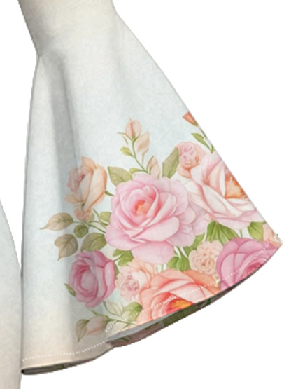 Pink Floral Cross Scripture Easter Flare Sleeve Bodycon Midi Dress JIHB2863