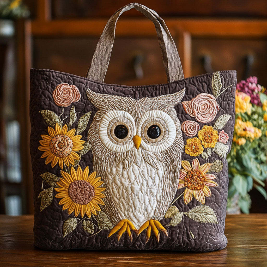 Owl Bloom CP0110078CL Quilted Tote Bag