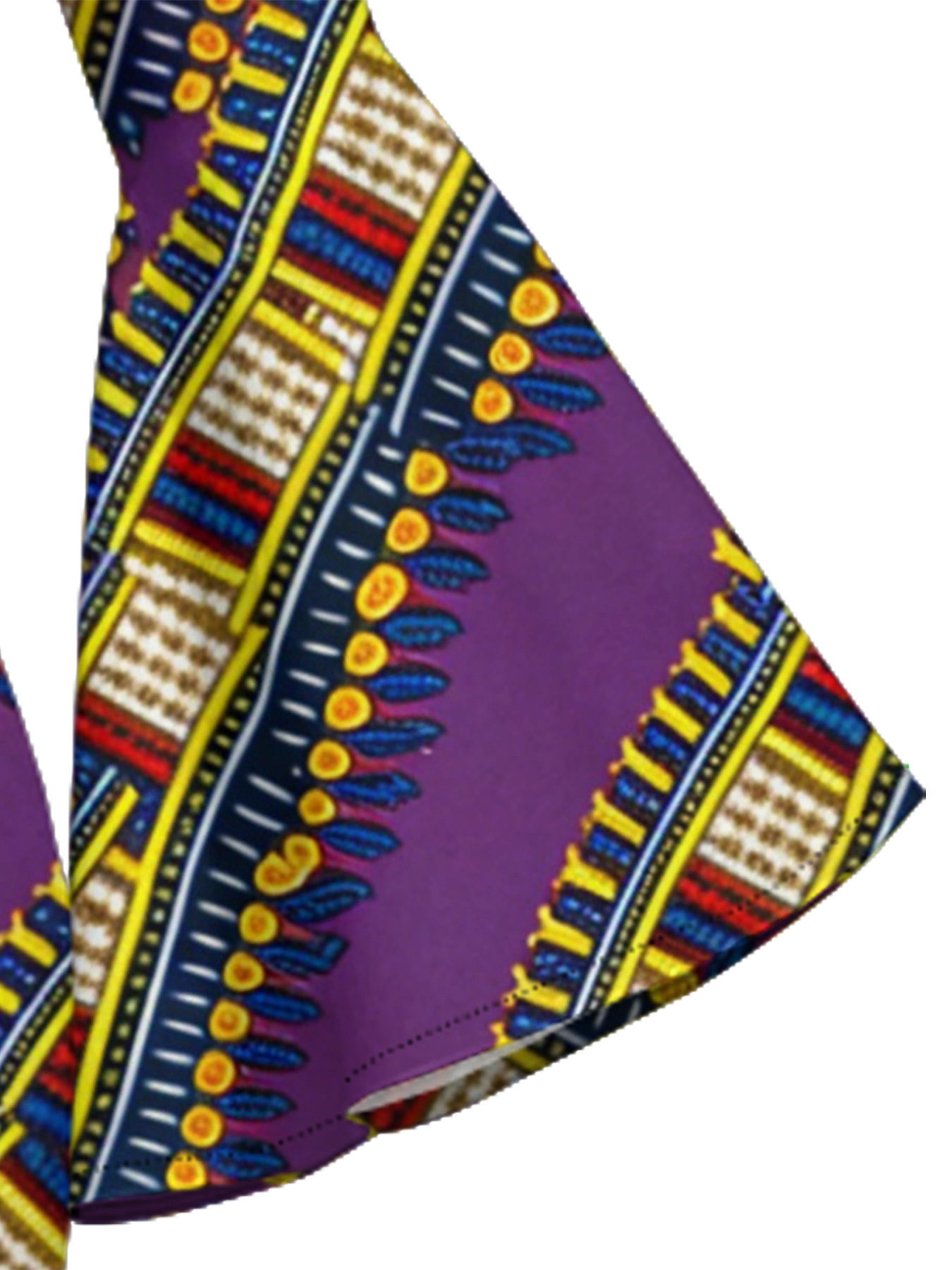 Purple Dashiki Print Bell Flare Sleeve Bodycon Midi Dress