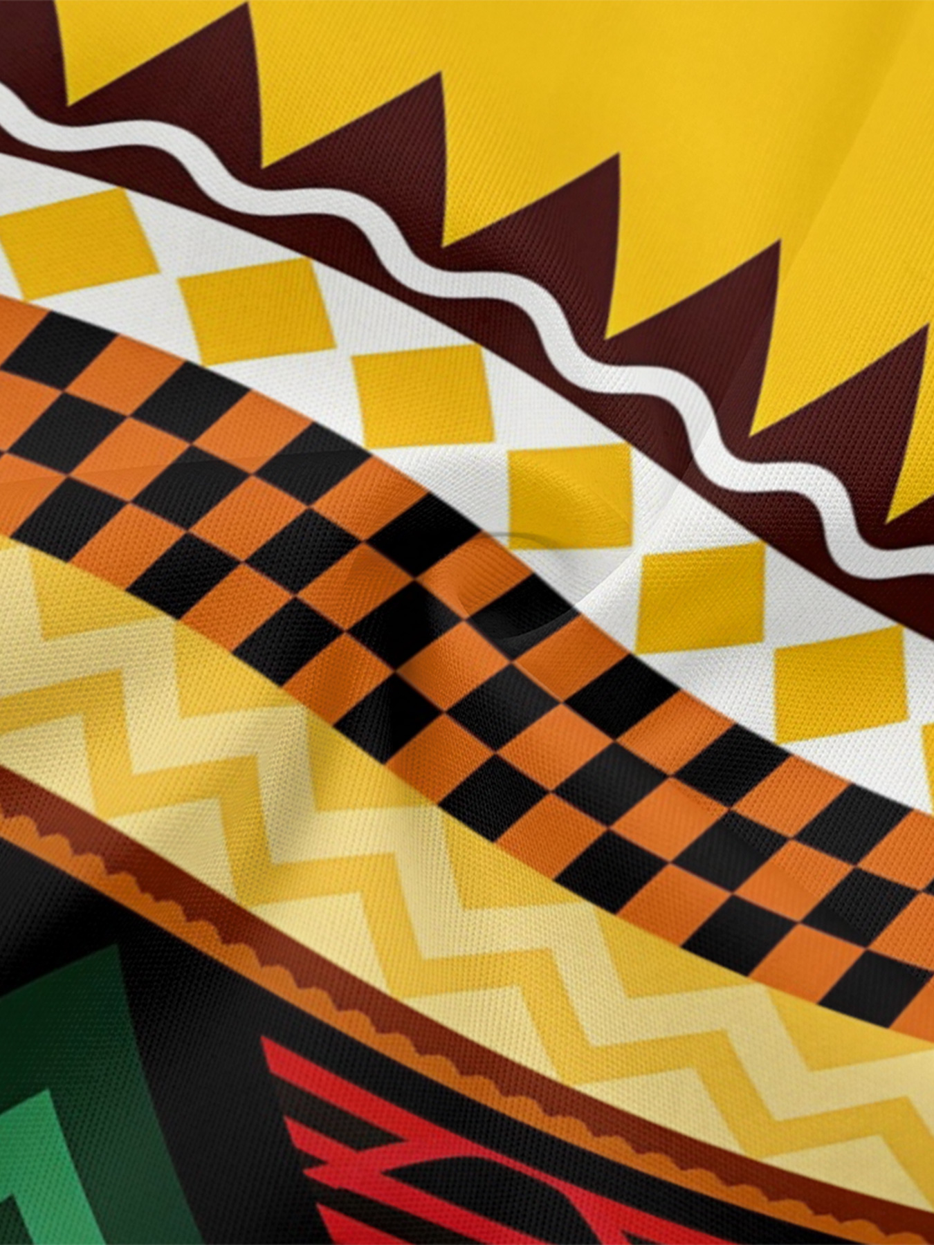 Warm-Tone Tribal Geometric Easter Flare Sleeve Bodycon Midi Dress