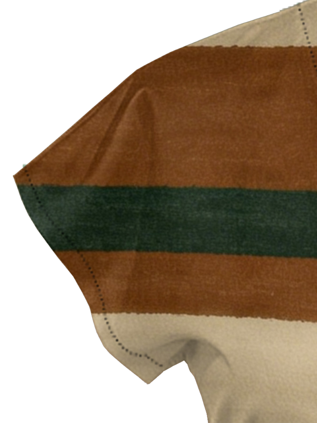 Earth Tone Stripe Cap Sleeve V-Neck Midi Dress IJG7685