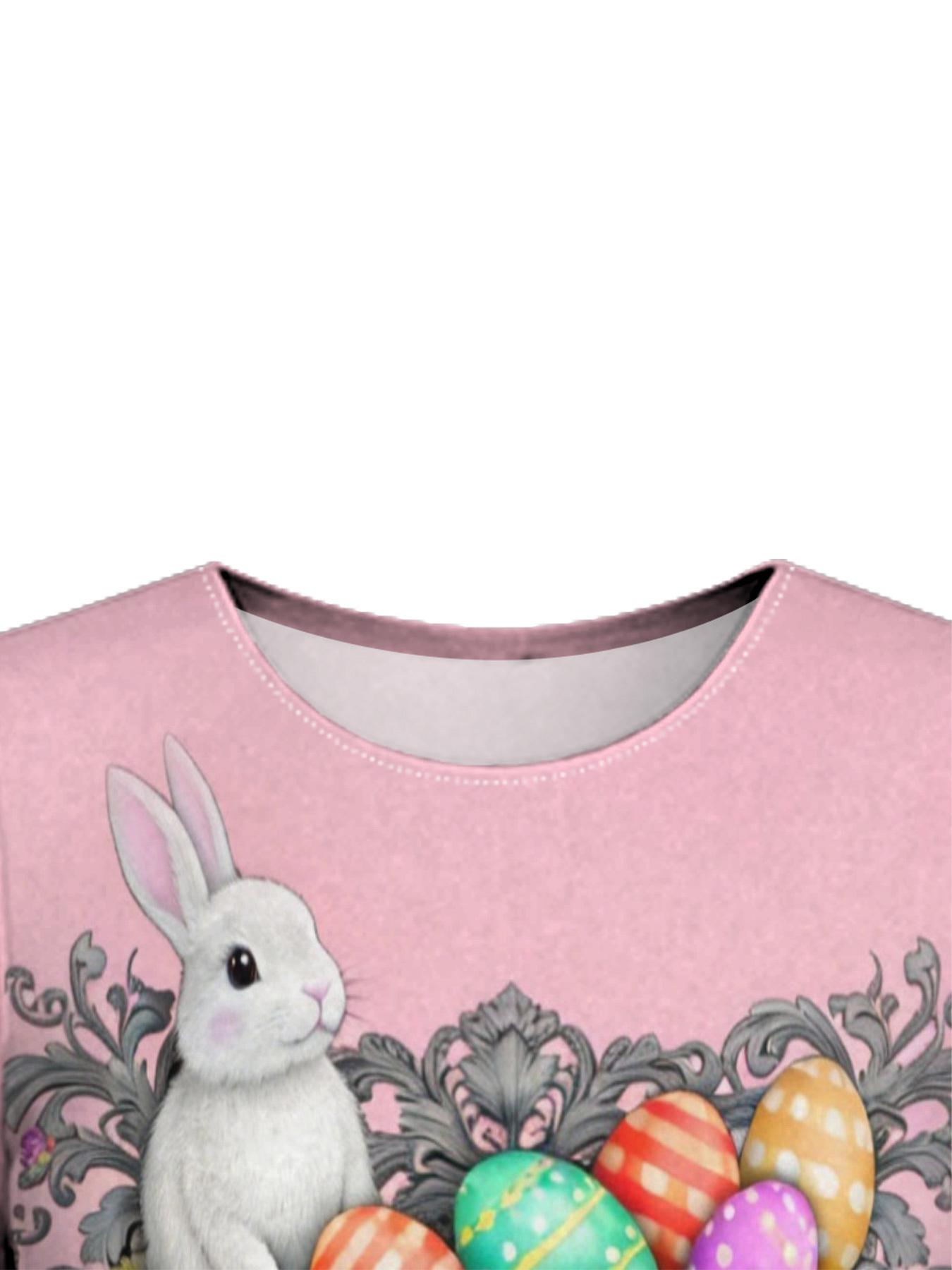 Blush Pink Easter Bunny Cross Easter Flare Sleeve Bodycon Midi Dress