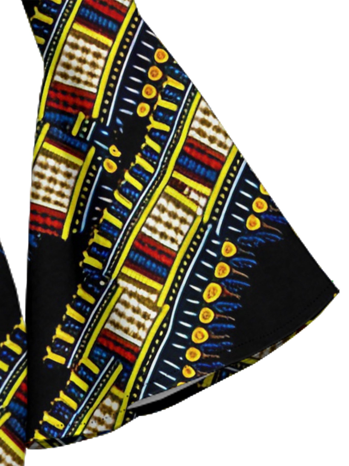 Black Dashiki Flare Sleeve Bodycon Midi Dress