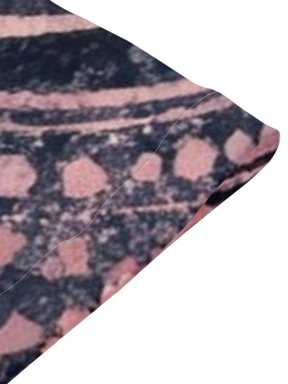 Pink Navy Floral Flare Sleeve Bodycon Midi Dress RQP531