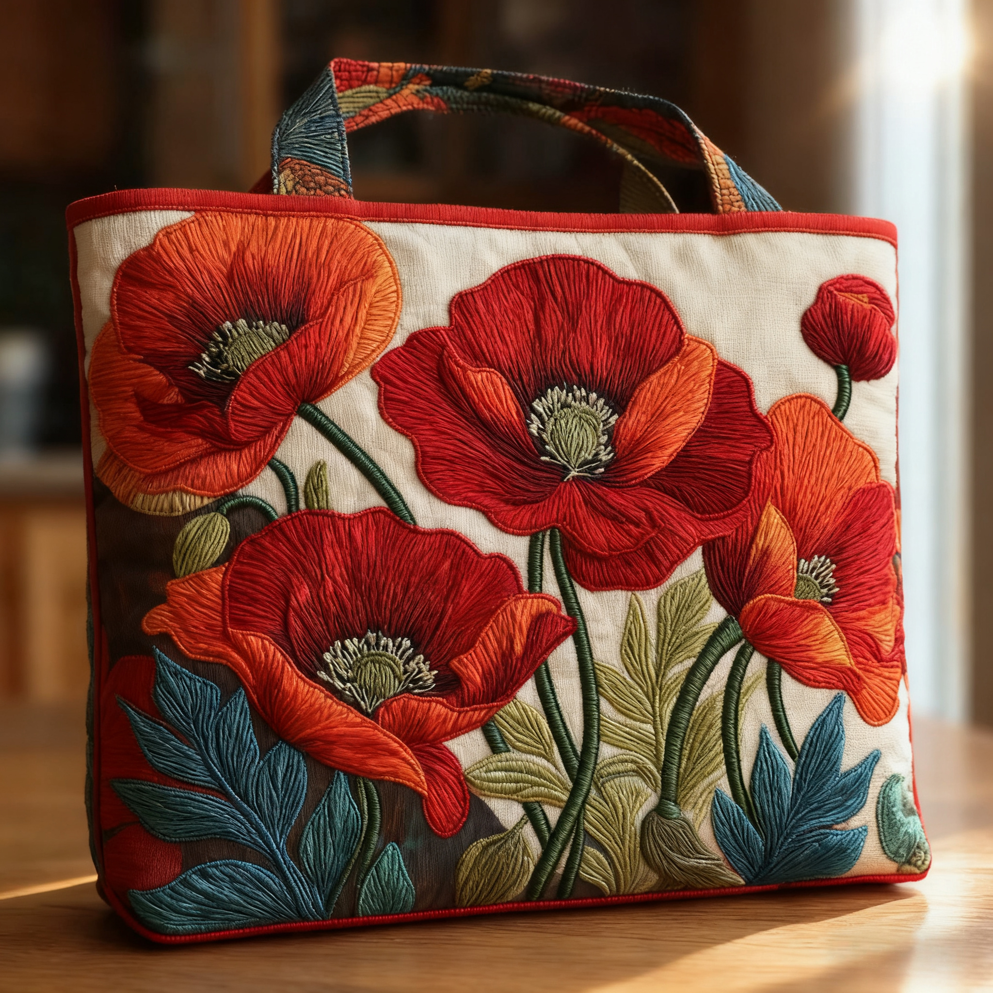 Poppy Quilted Tote Bag