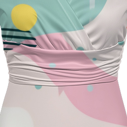 [Copy]Dusty Pink Cap Sleeve V-Neck Midi Dress