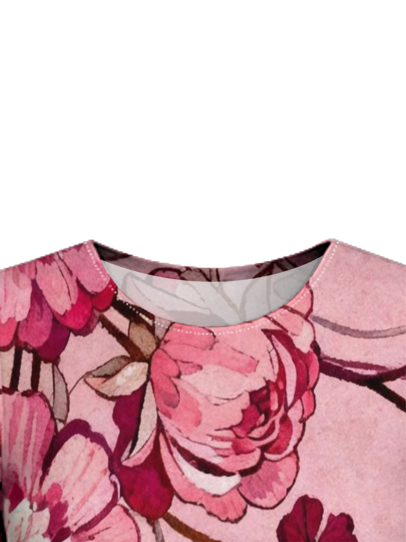 Pink Floral Swirl Bell Flare Sleeve Bodycon Midi Dress