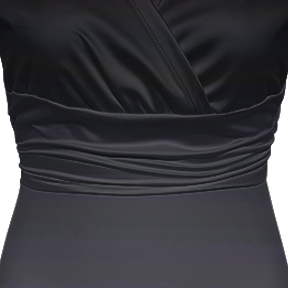 Black to Pink Ombre Cap Sleeve V-Neck Midi Dress BEH741